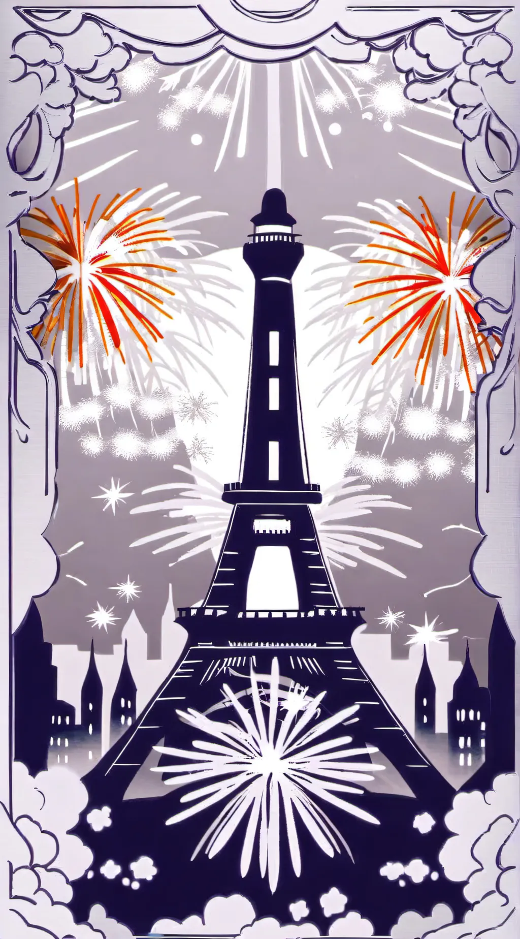 ai character: Kny fireworks background