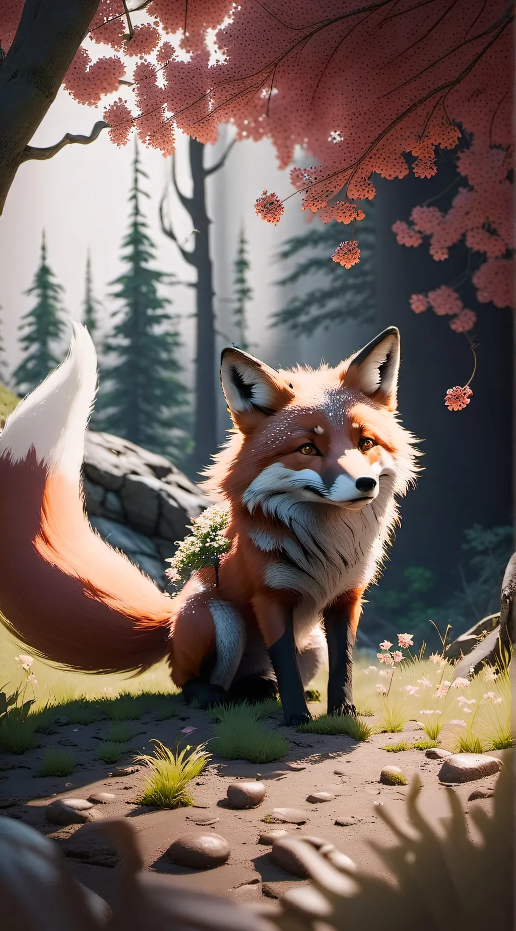 ai character: cherry background