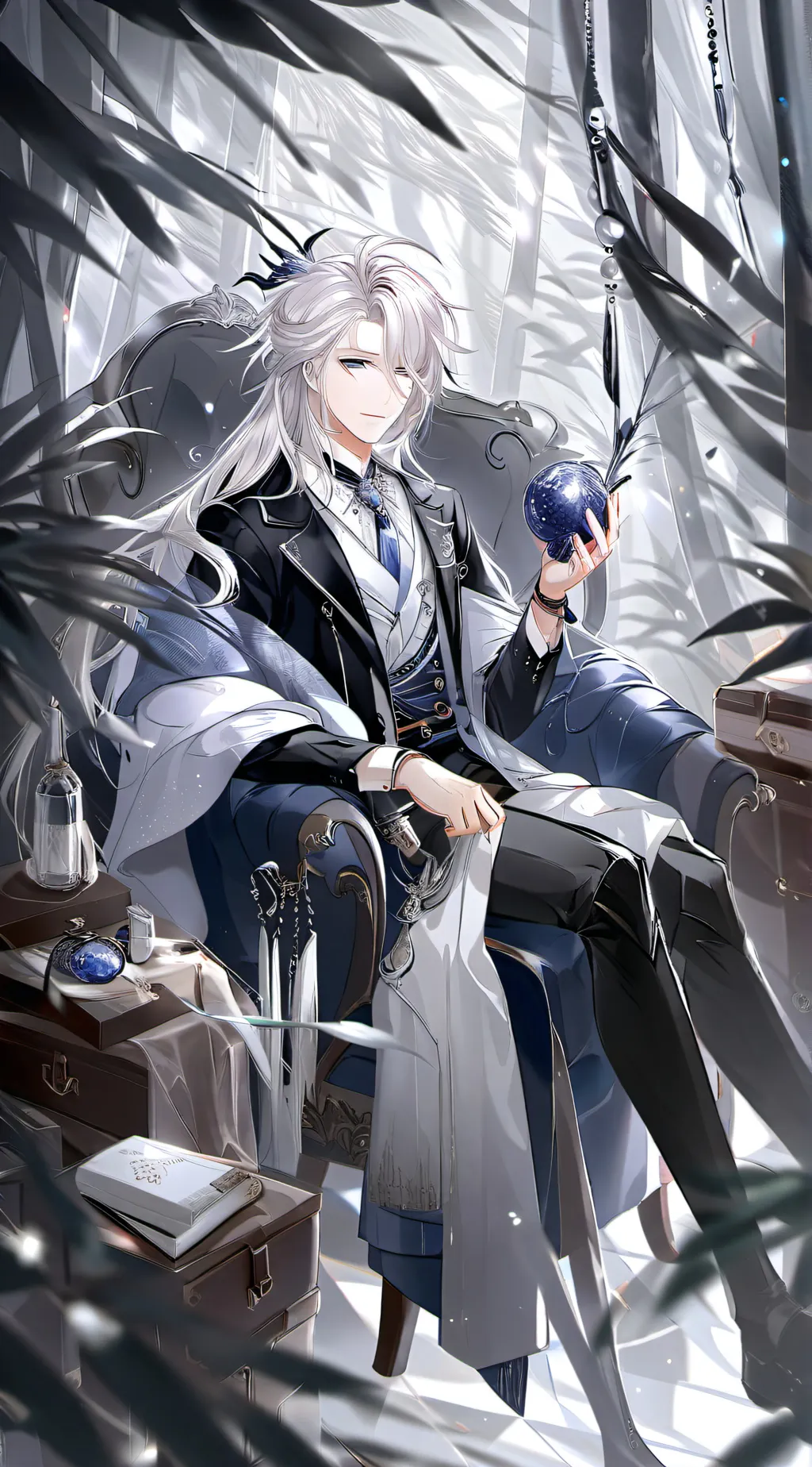 ai character: galxy background