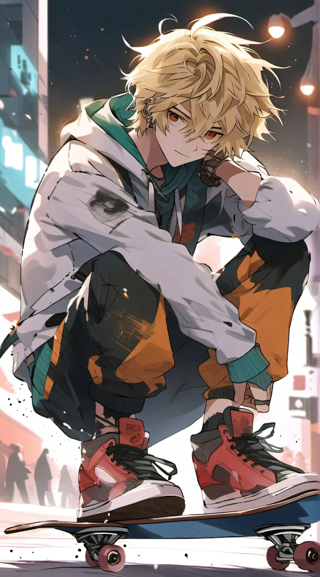 ai character: Hazbin Skate Park background