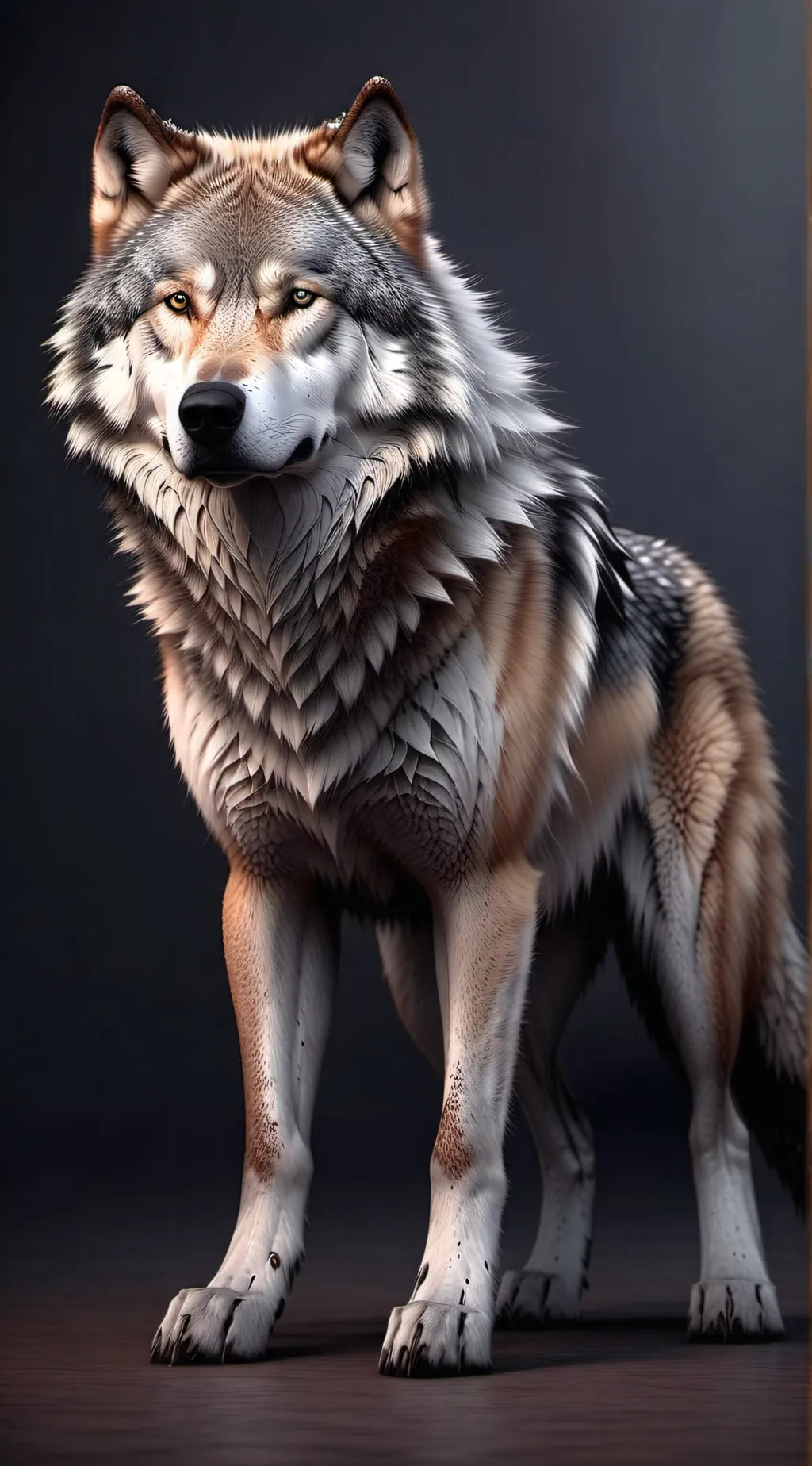 ai character: A giant wolf background
