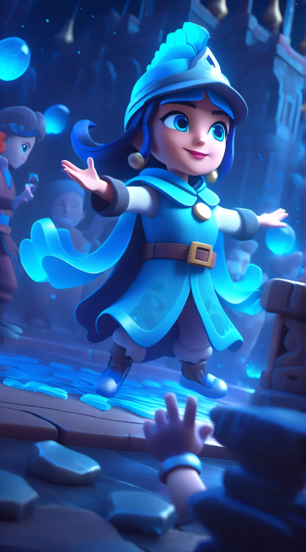 ai character: blue guy background