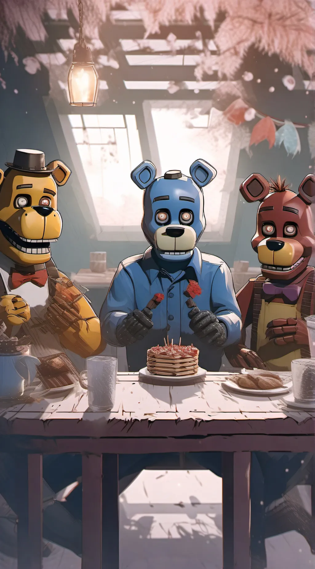 ai character: MHA and FNAF  background