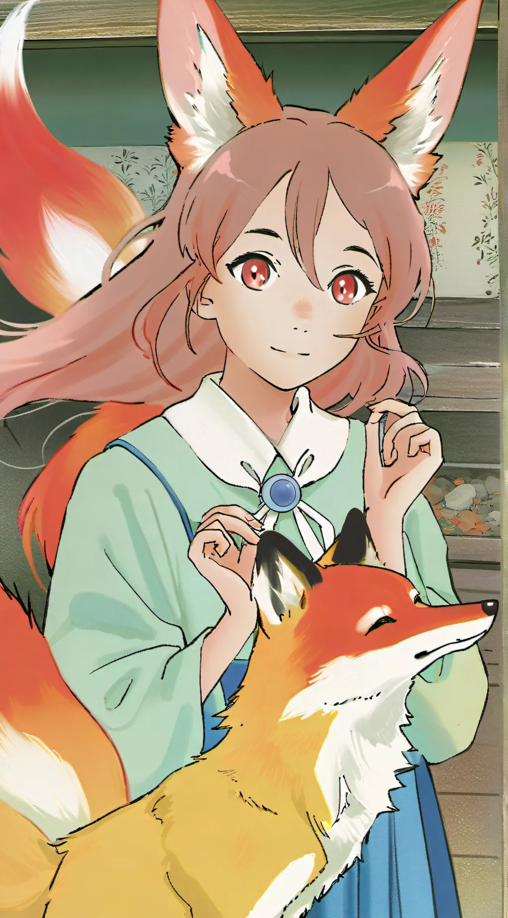 ai character: foxy Julie  background