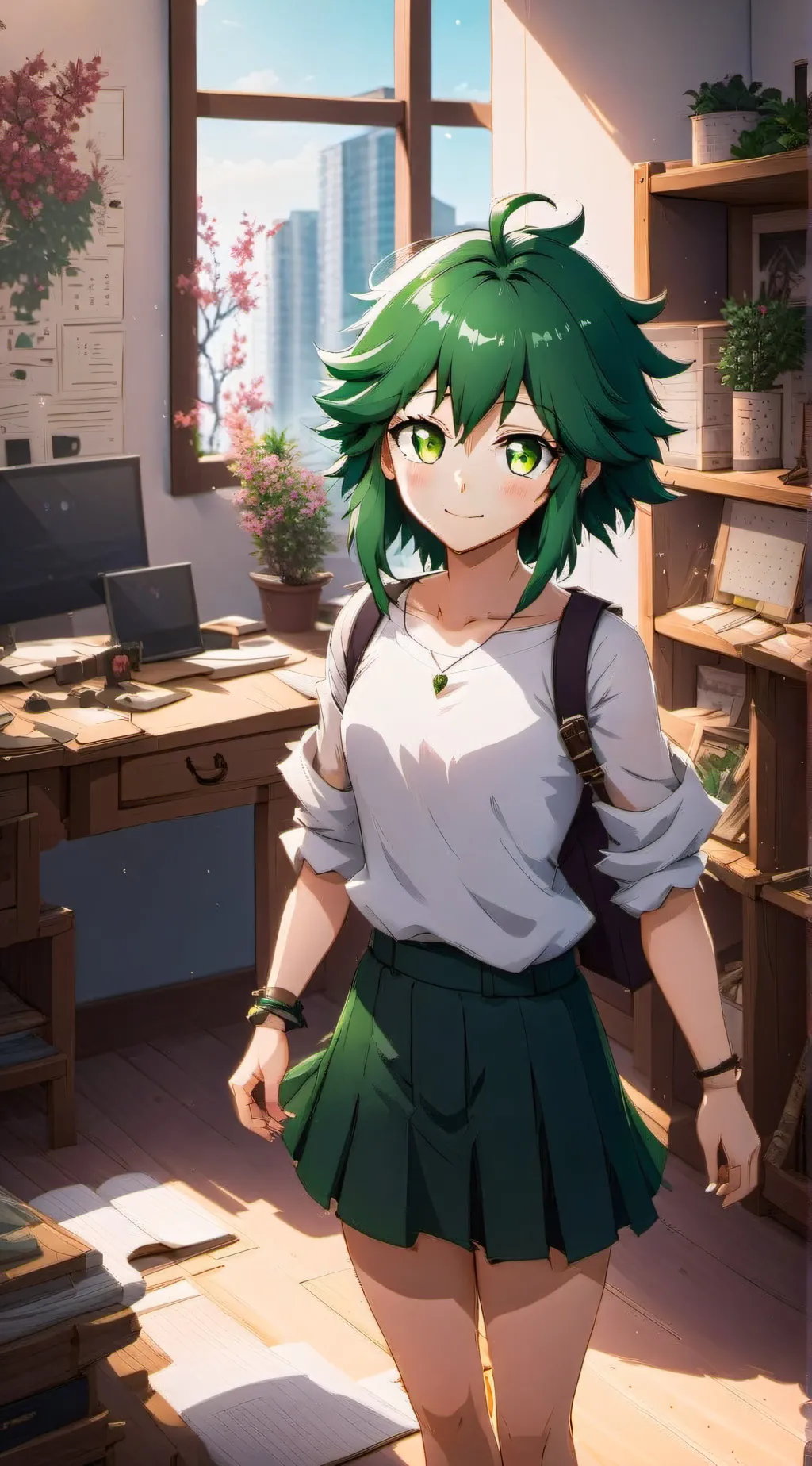 ai character: Fem.Izuku Midoriya background