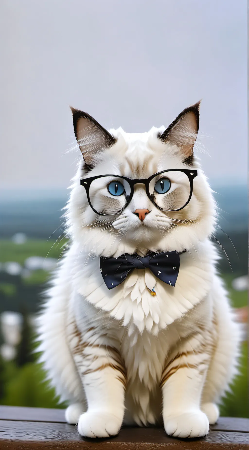 ai character: Nerd cat background