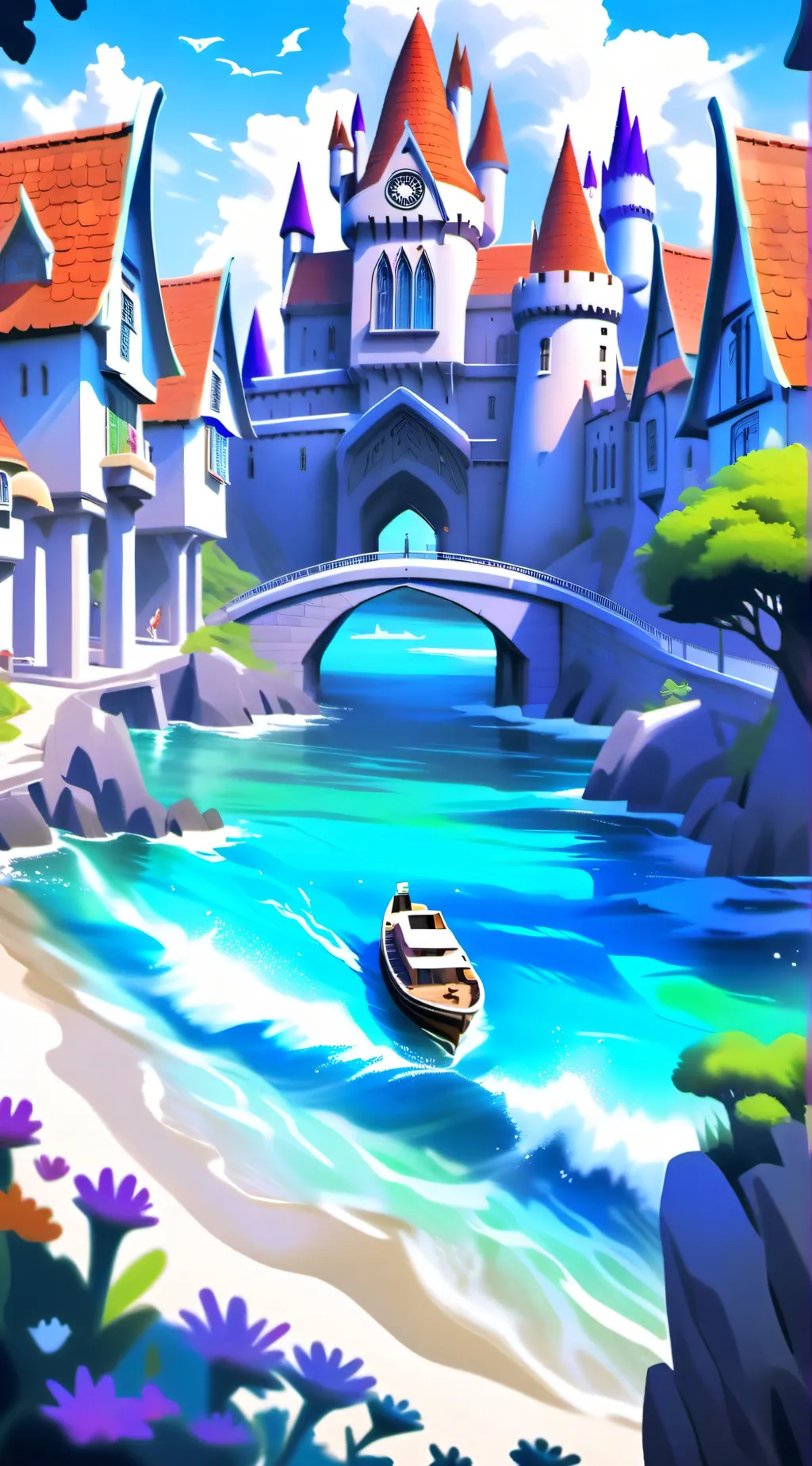 ai character: hp beach day background