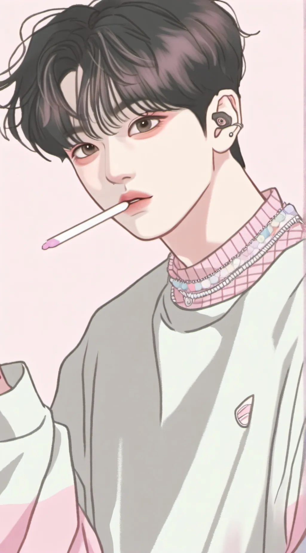 ai character:  Jungkook on Dr*gs background