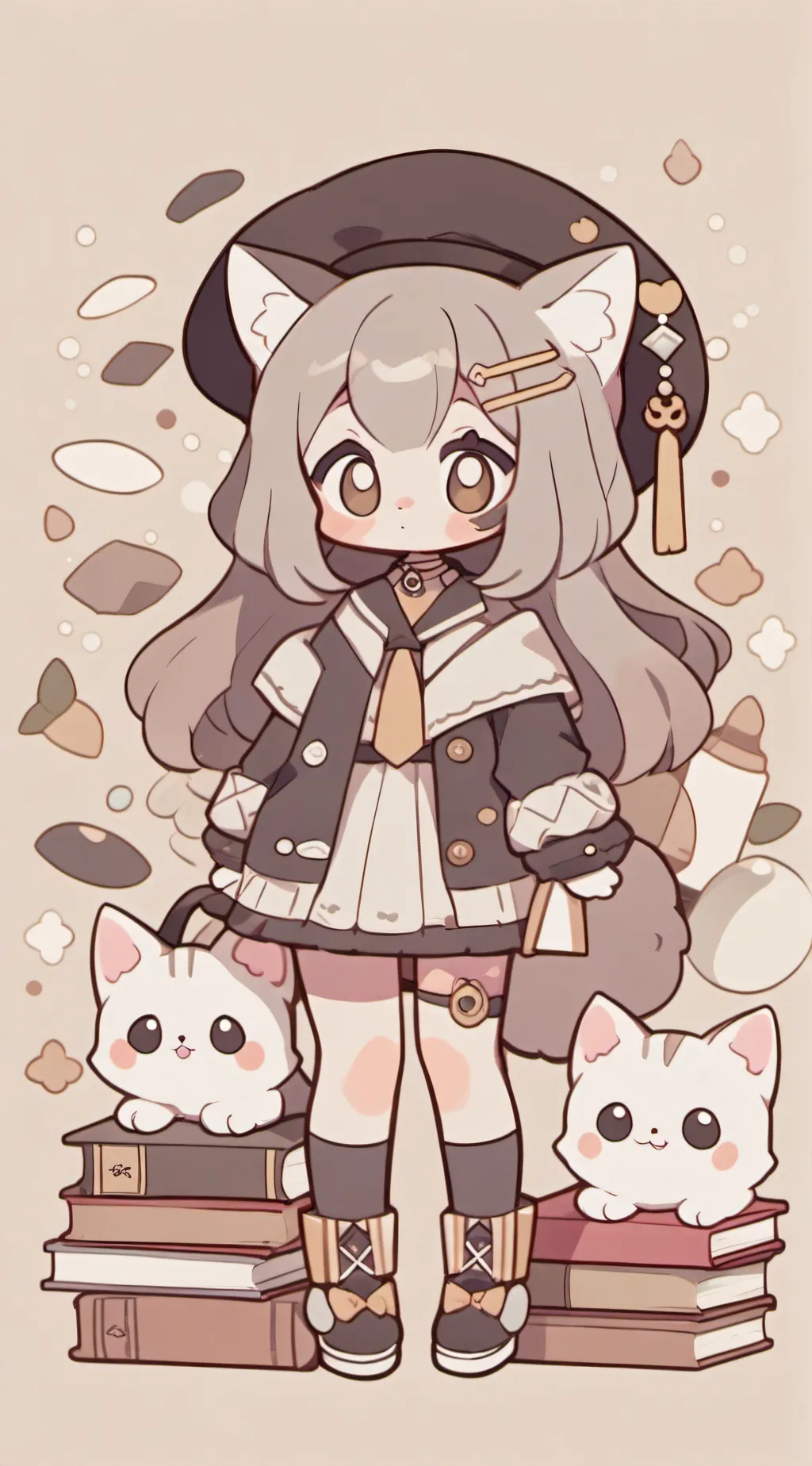 ai character: miss circle cat background