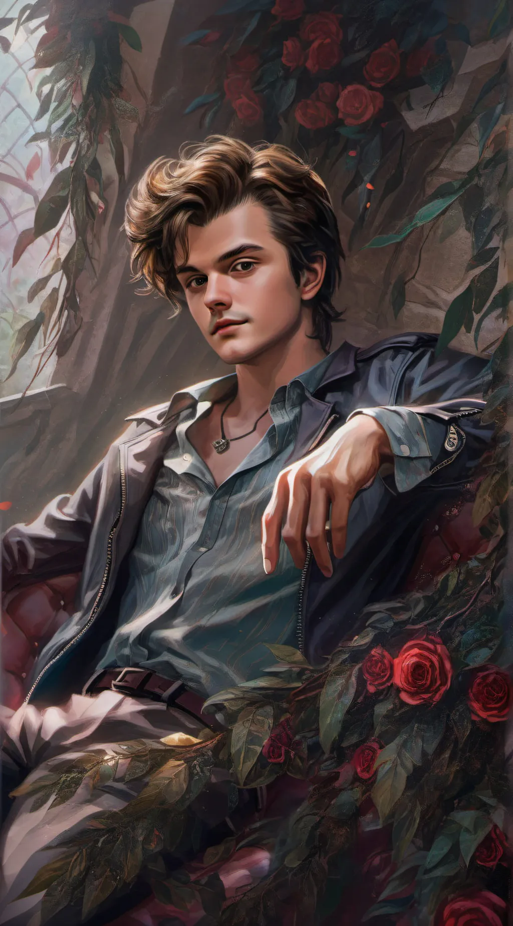 ai character: Steve Harrington  background