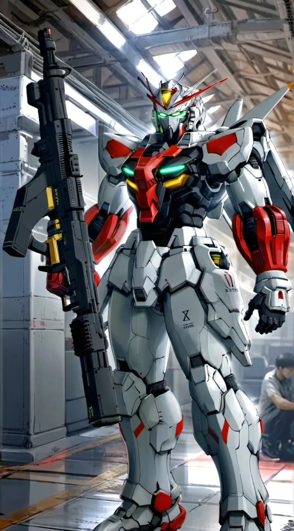 ai character: Gundam custom  background