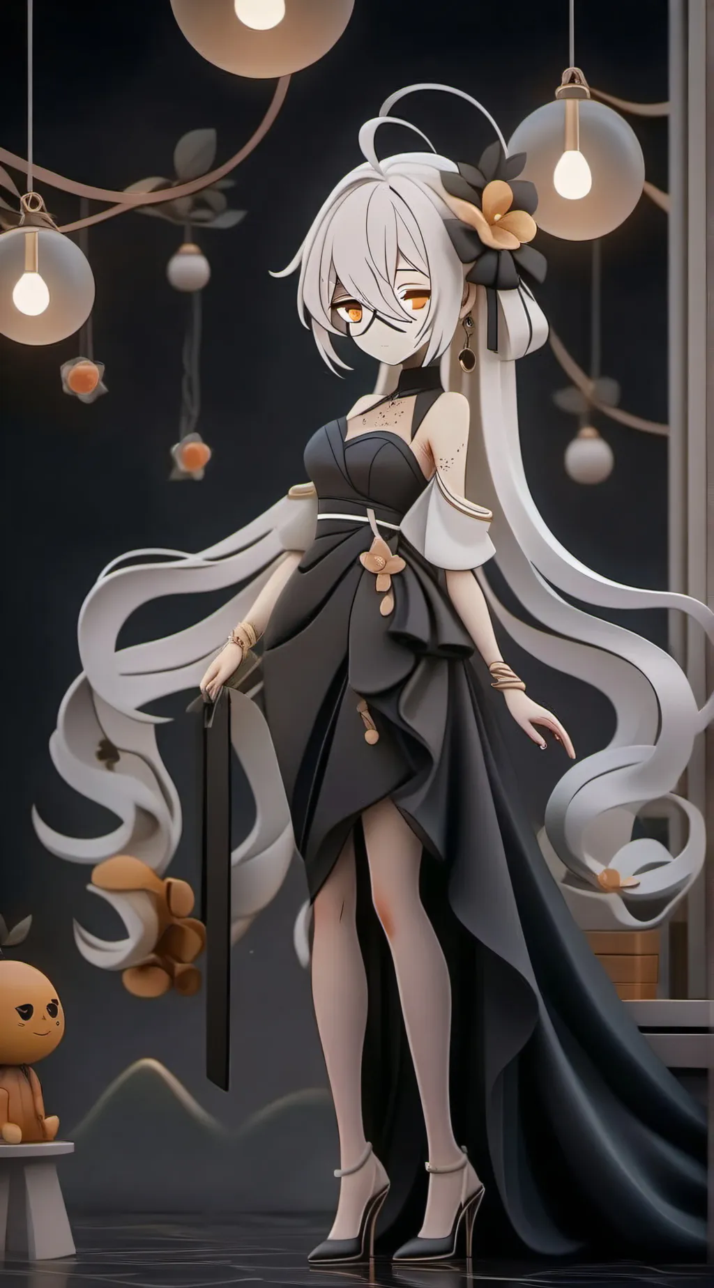 ai character: Miss huroko  background