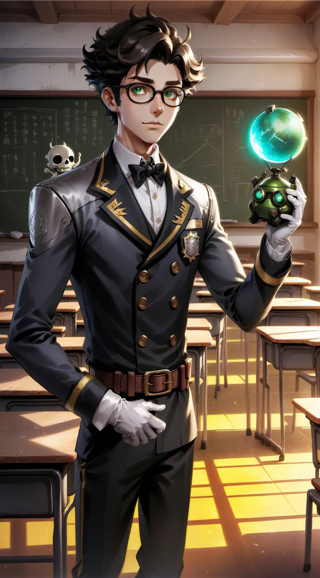 ai character: Mha X ghost academ background