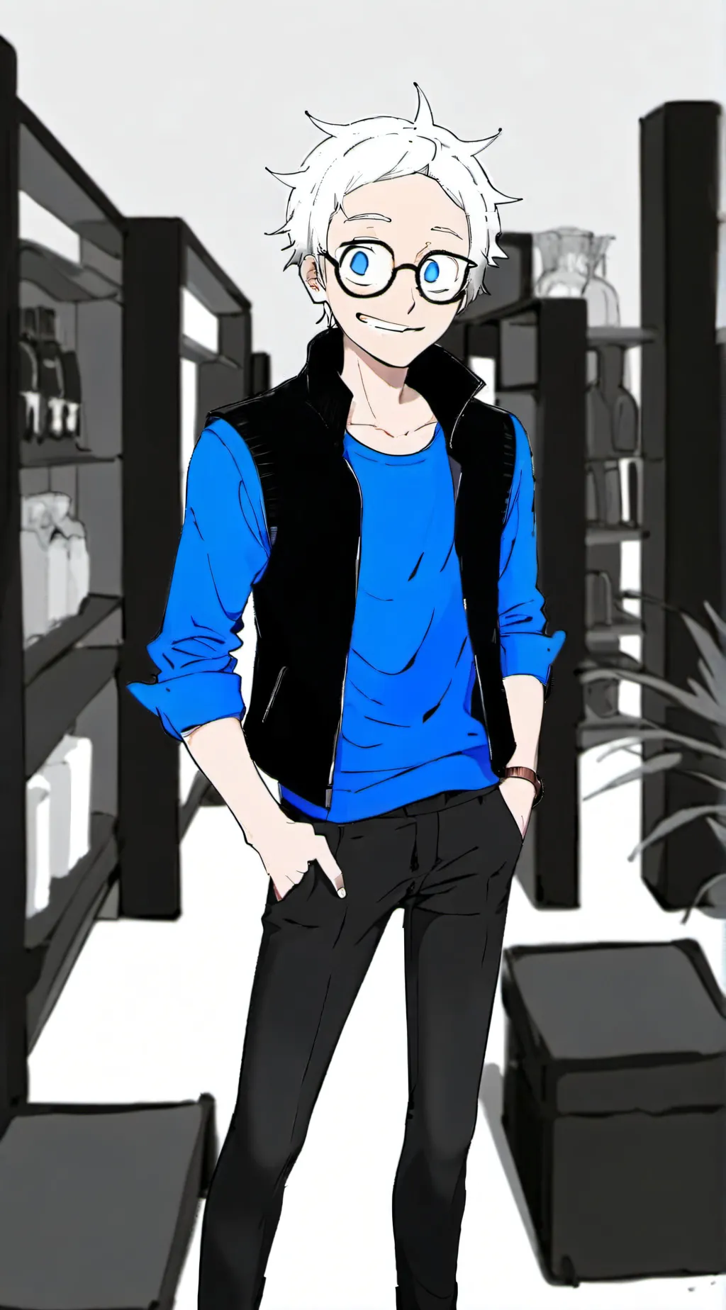 ai character: Peter glasses yb background