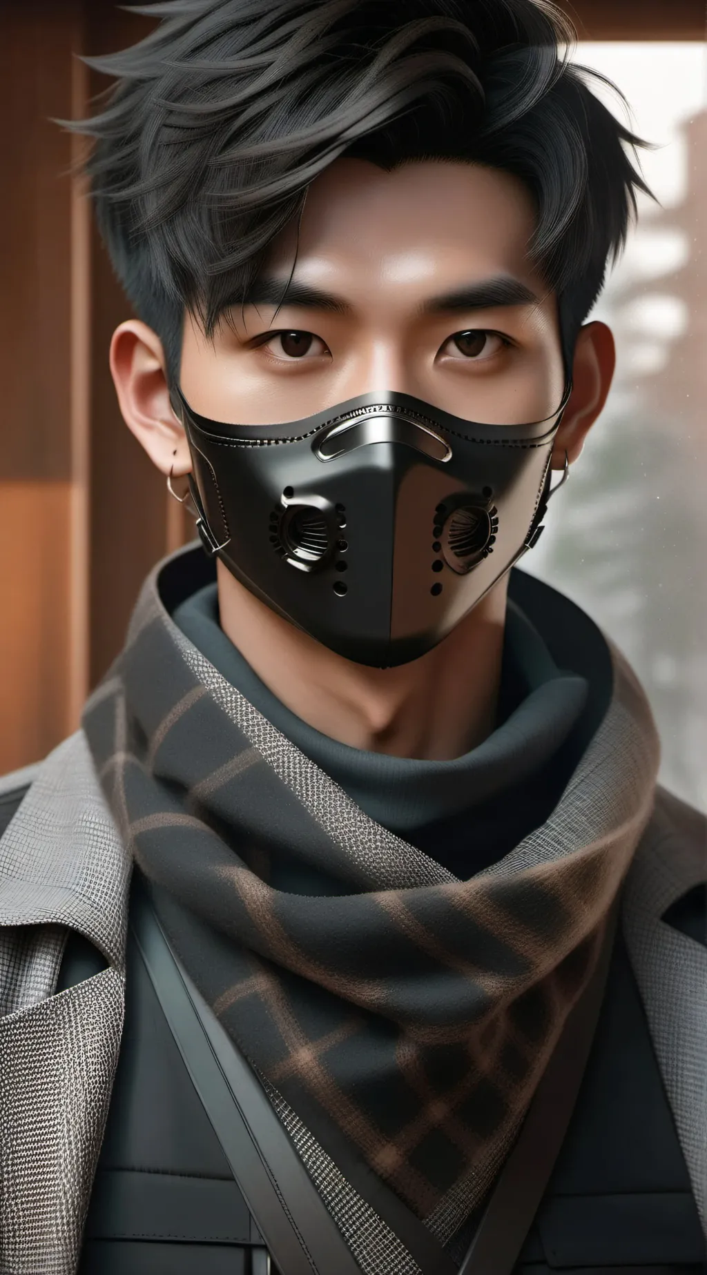 ai character: Gray background