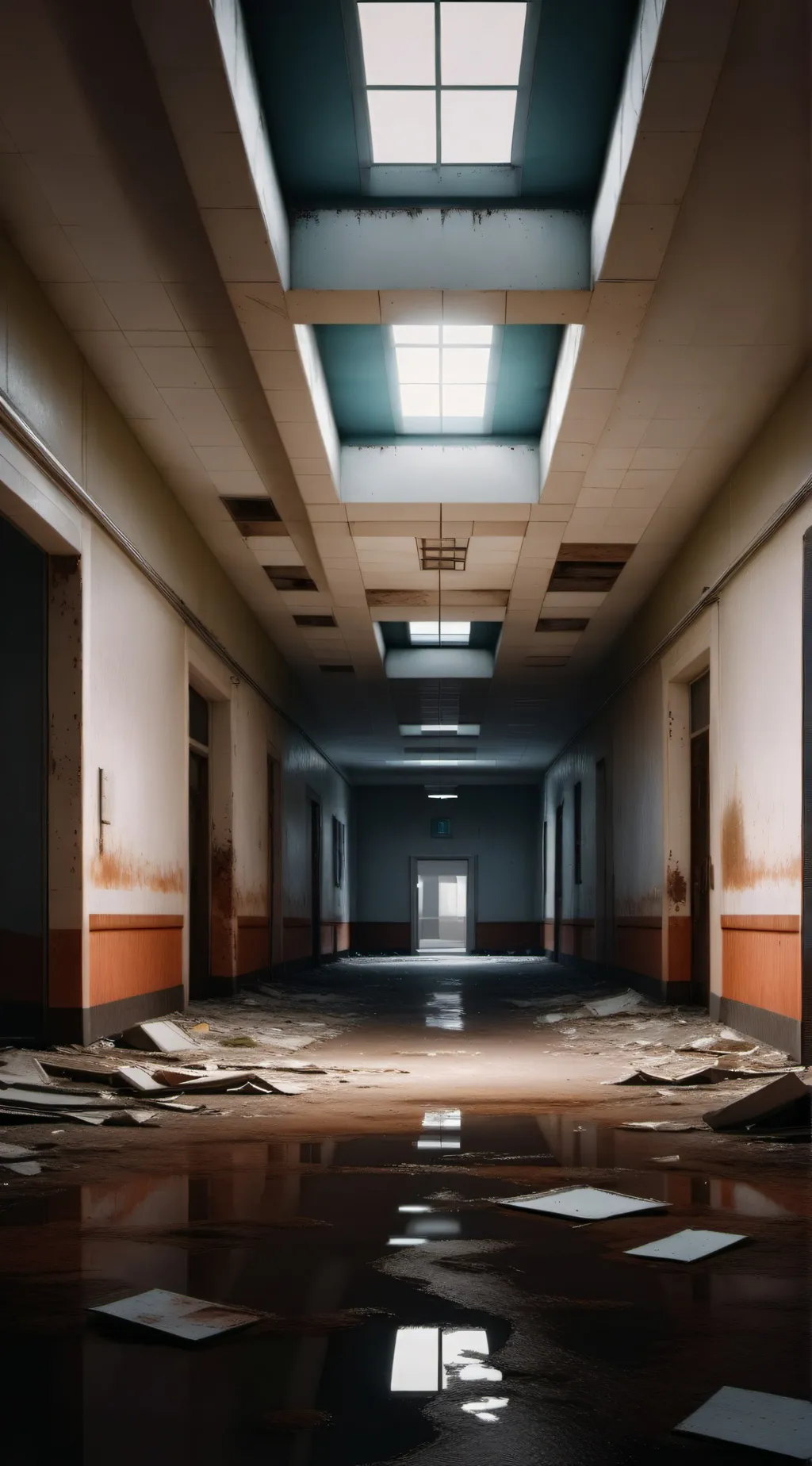 ai character: Abandoned hospital background