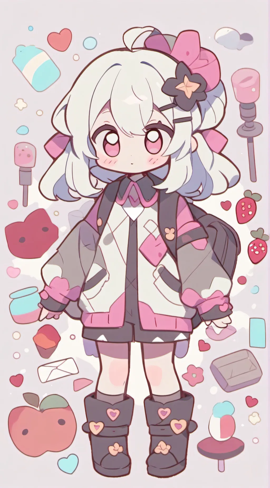 ai character: Pink background