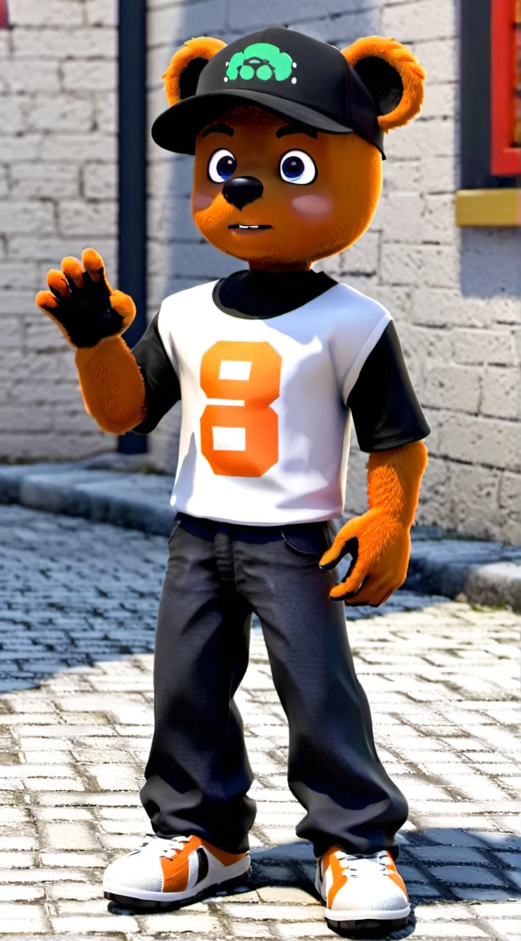 ai character: Glam rock Freddy background