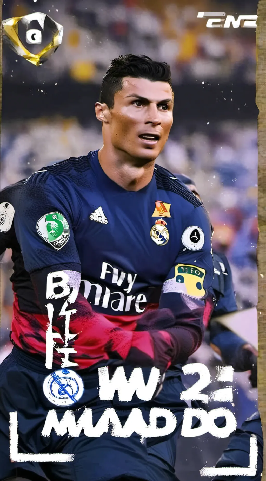ai character: Cristiano Ronaldo  background