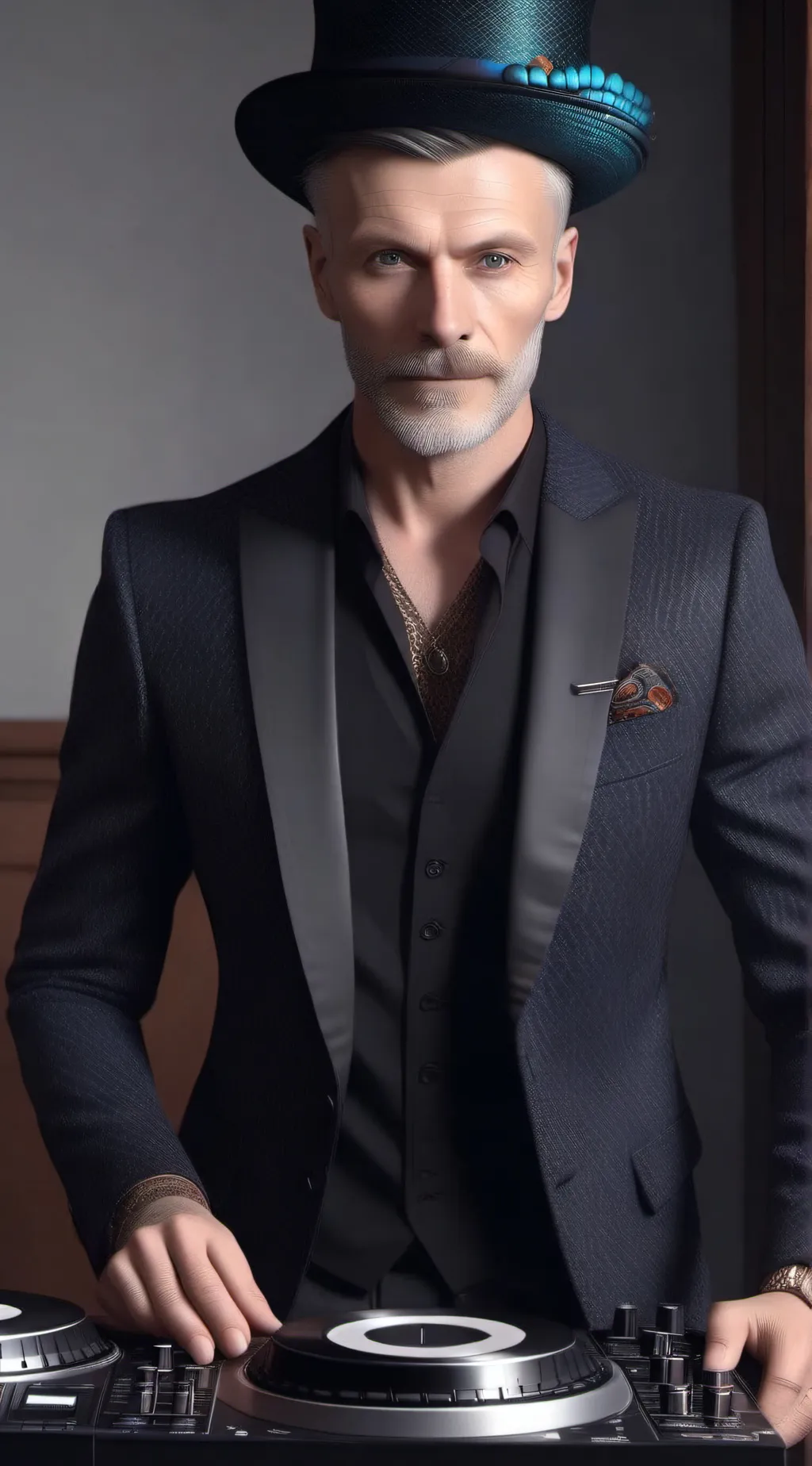 ai character: Dr peacock  background