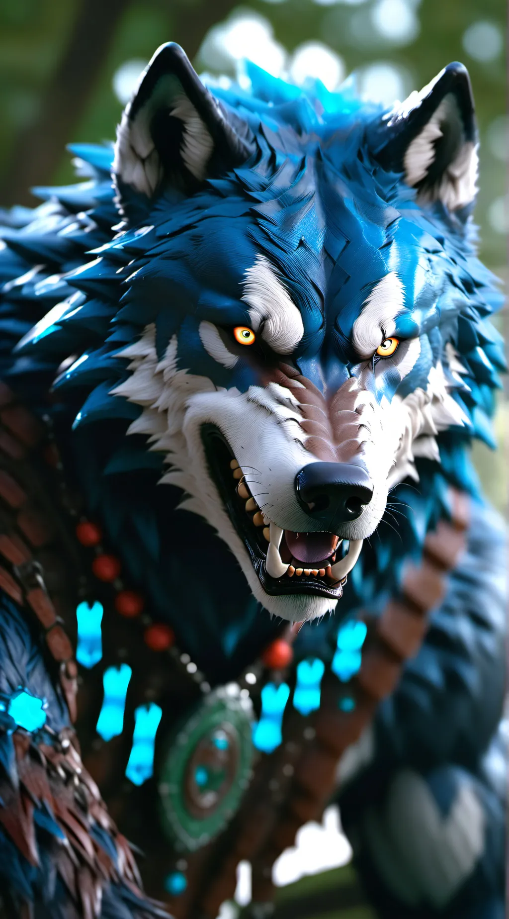 ai character: Mha werewolf attac background