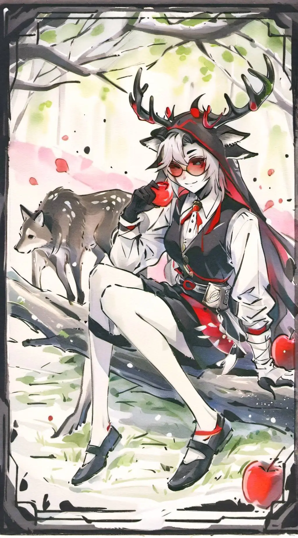 ai character: 🍎📻radioapple😘 background