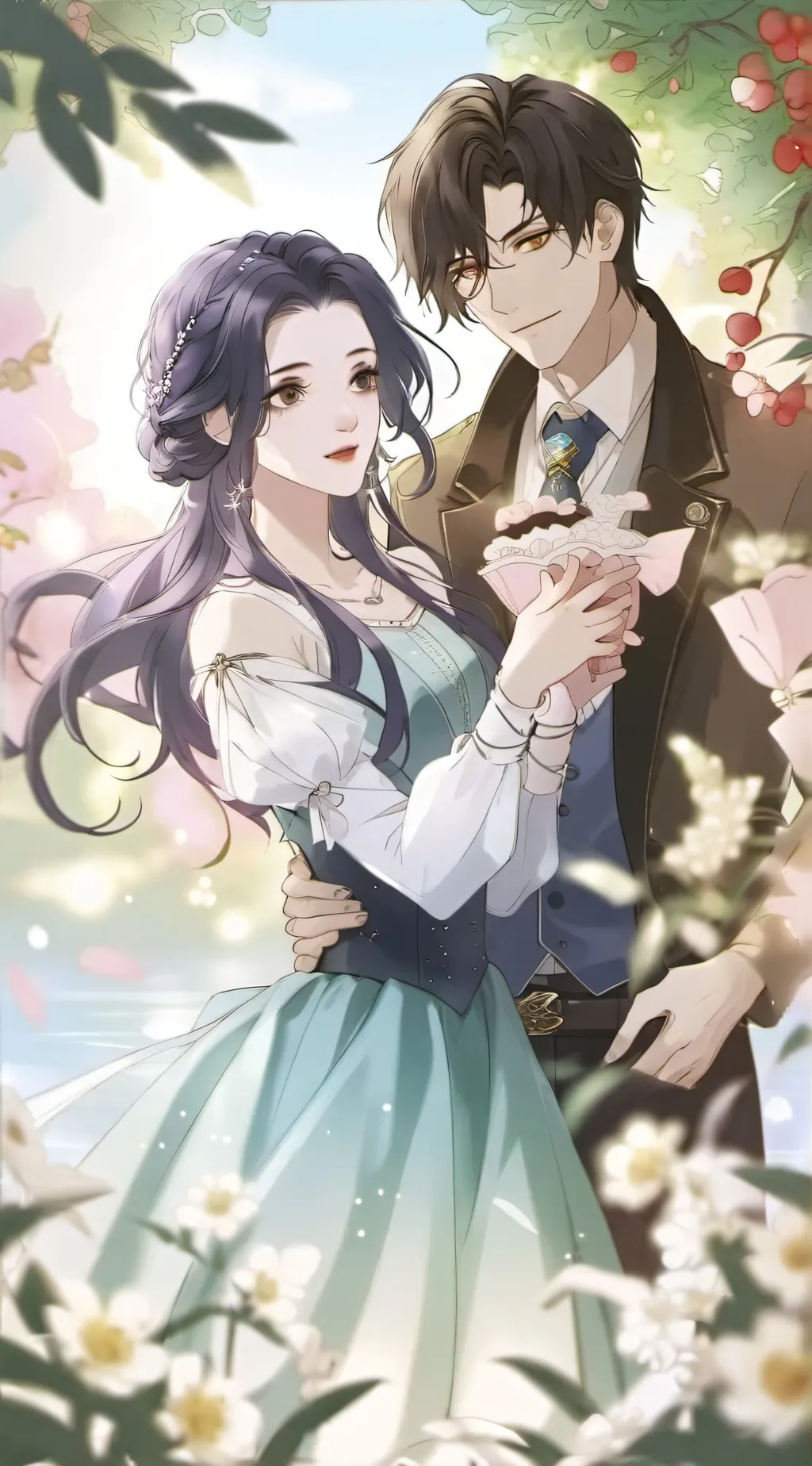 ai character: Zane and alie  background