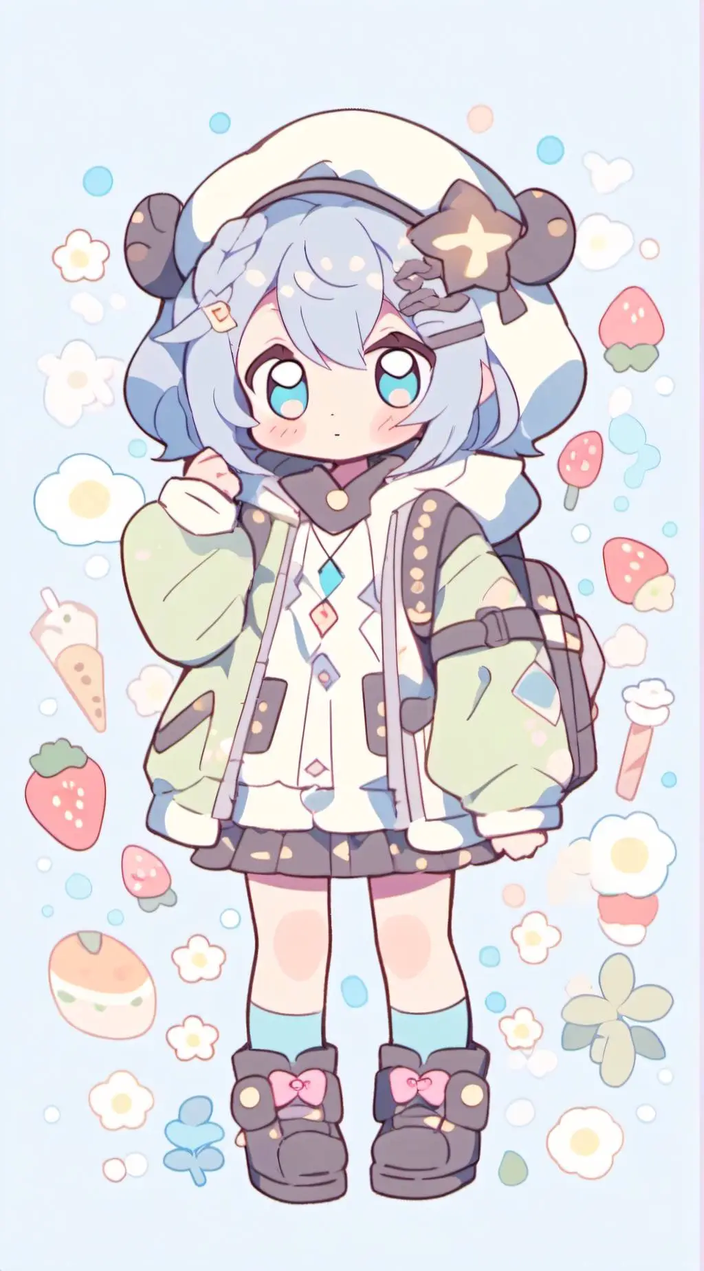 ai character: blue background