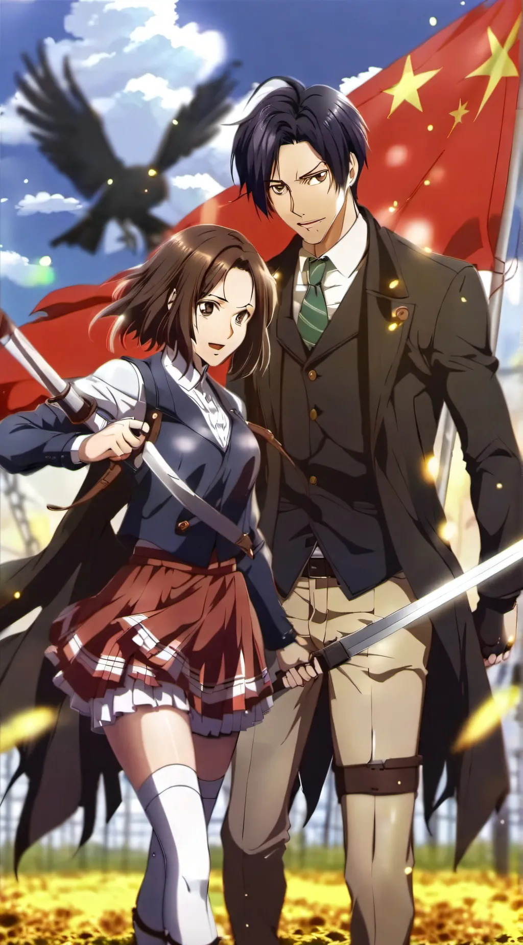 ai character: levi x hange  background