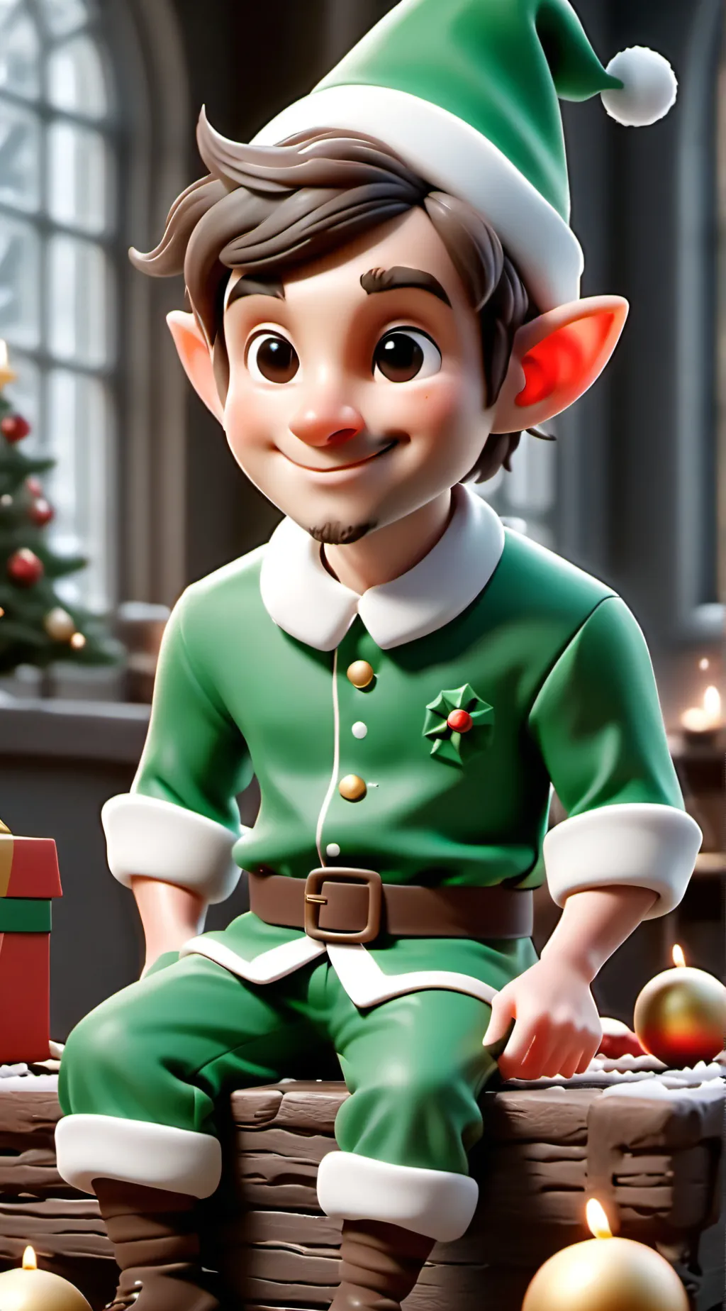 ai character: Chrismas Elf background