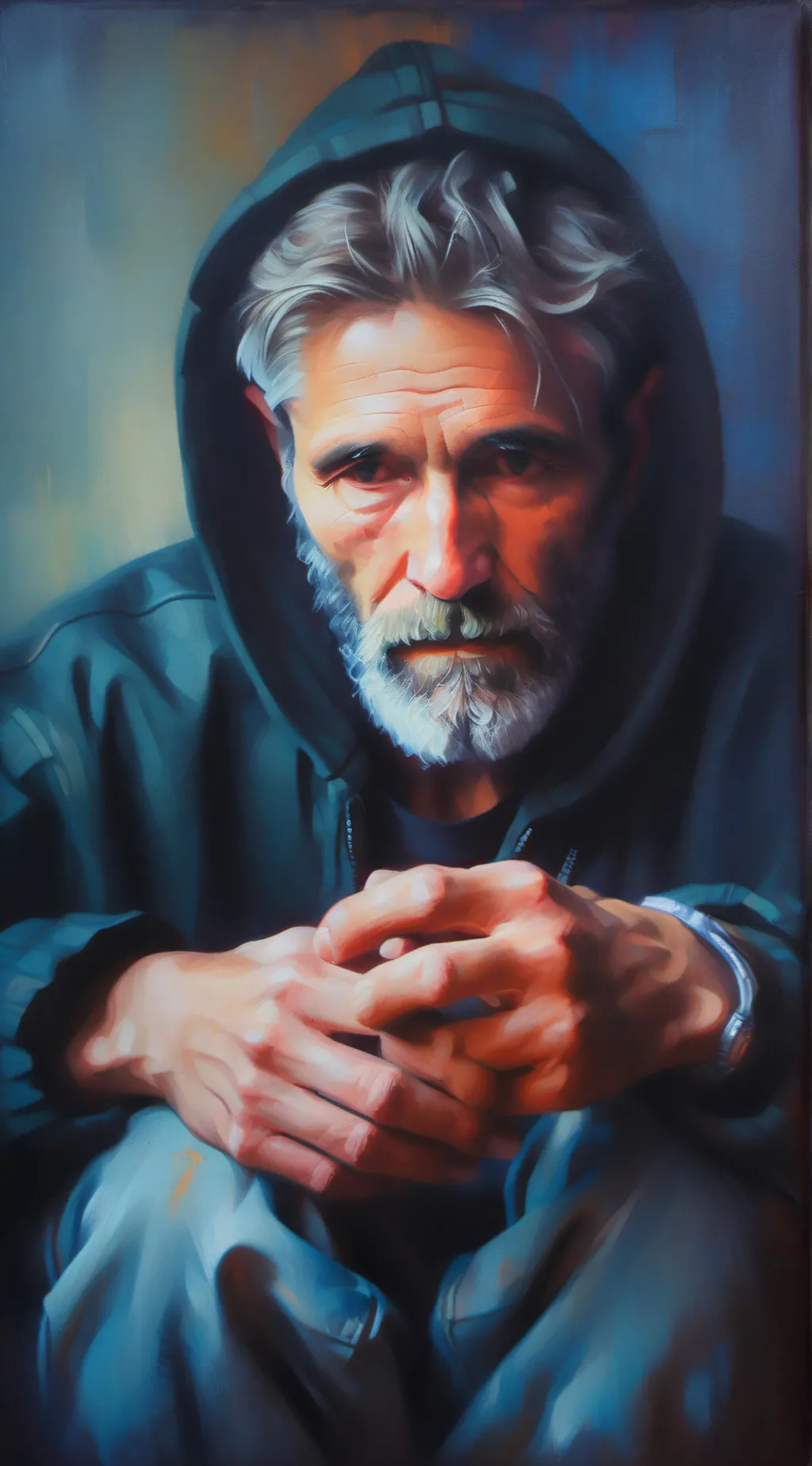 ai character: homeless guy background