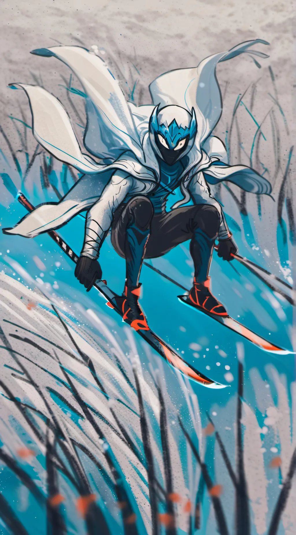 ai character: blue gangle hunter background