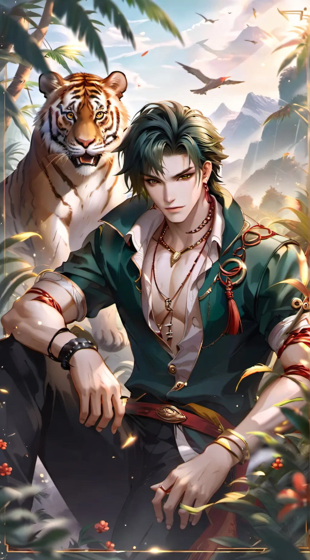 ai character: Jungle king background