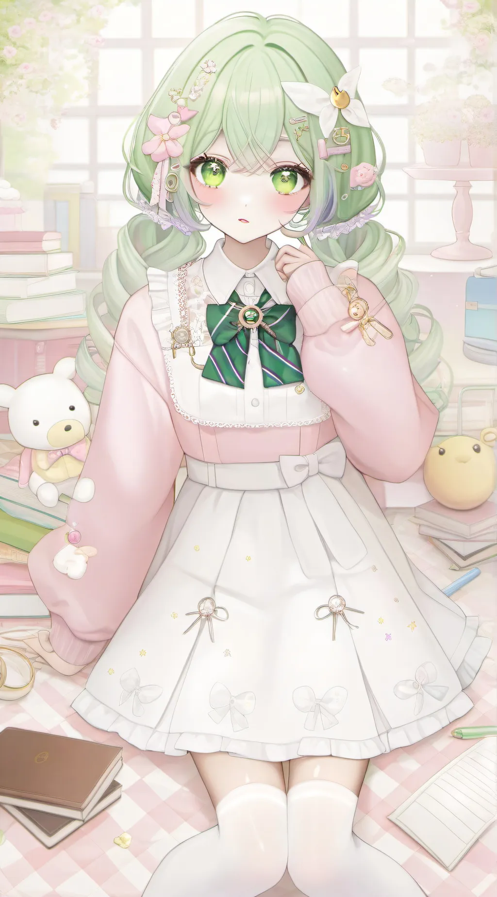 ai character: Damian and his sister(you) background