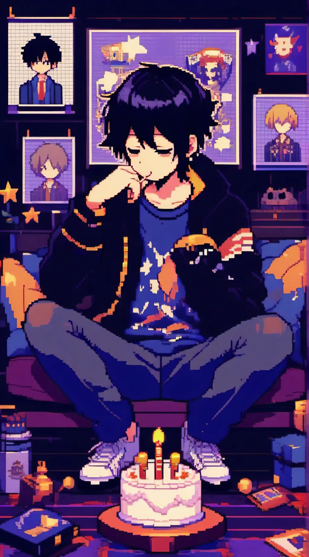 ai character: MHA Birthday party background