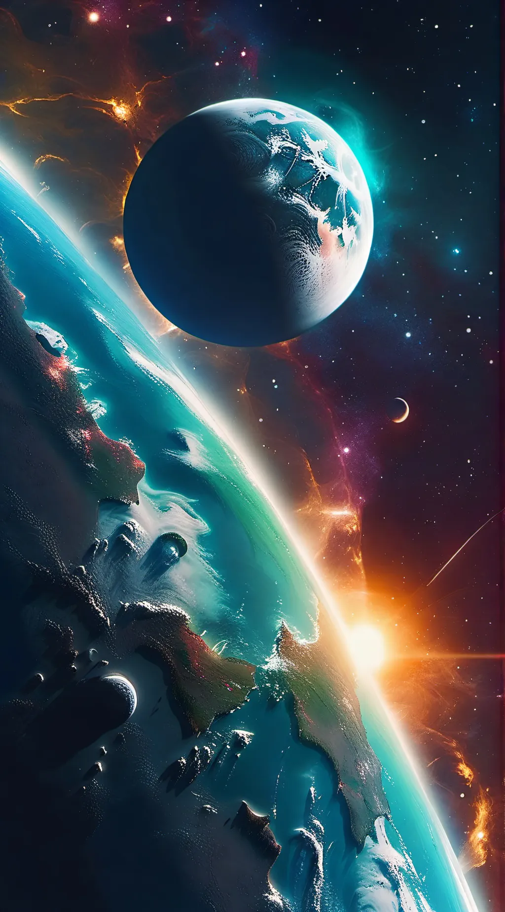 ai character: earth & luna background