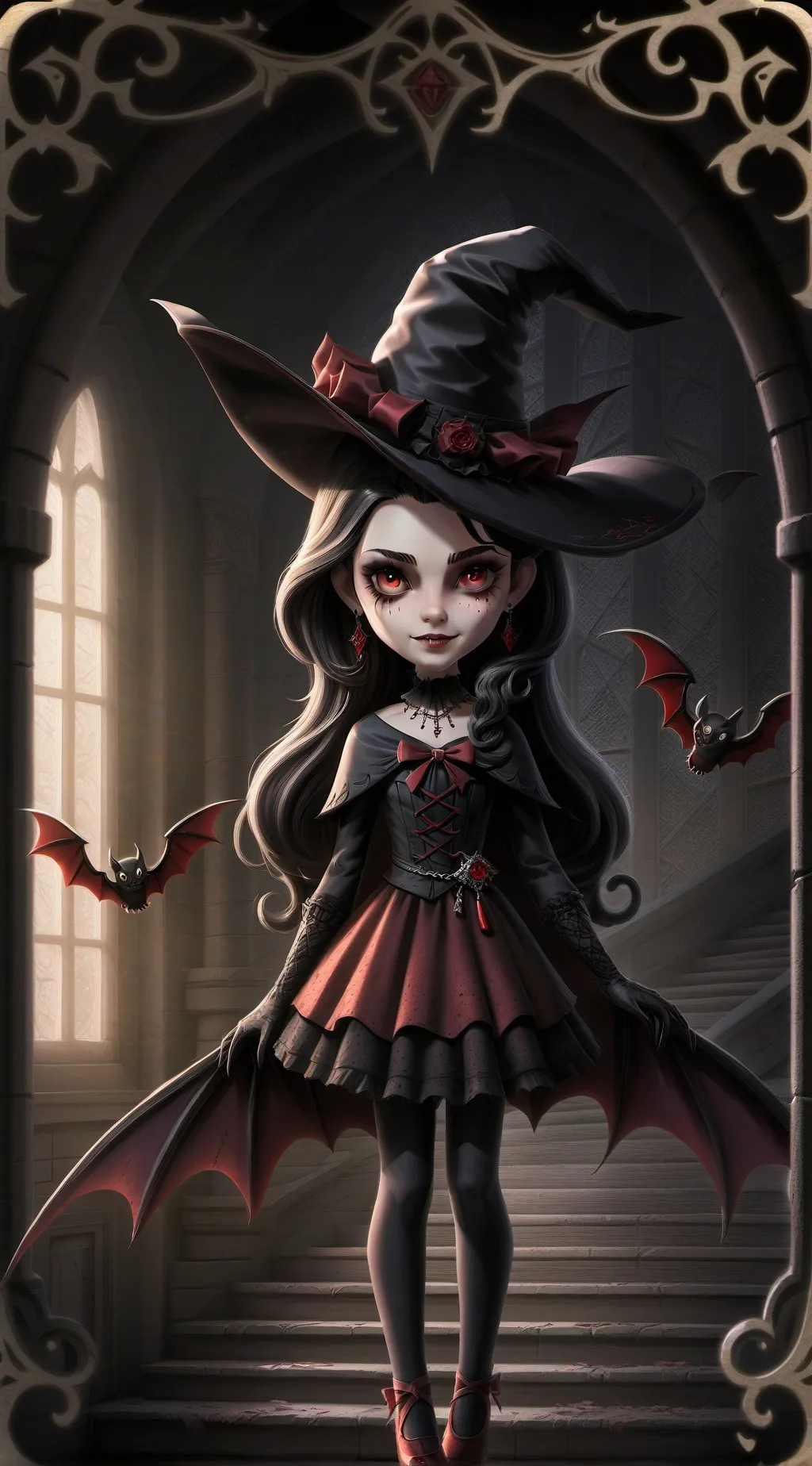 ai character: vampire Emily  background