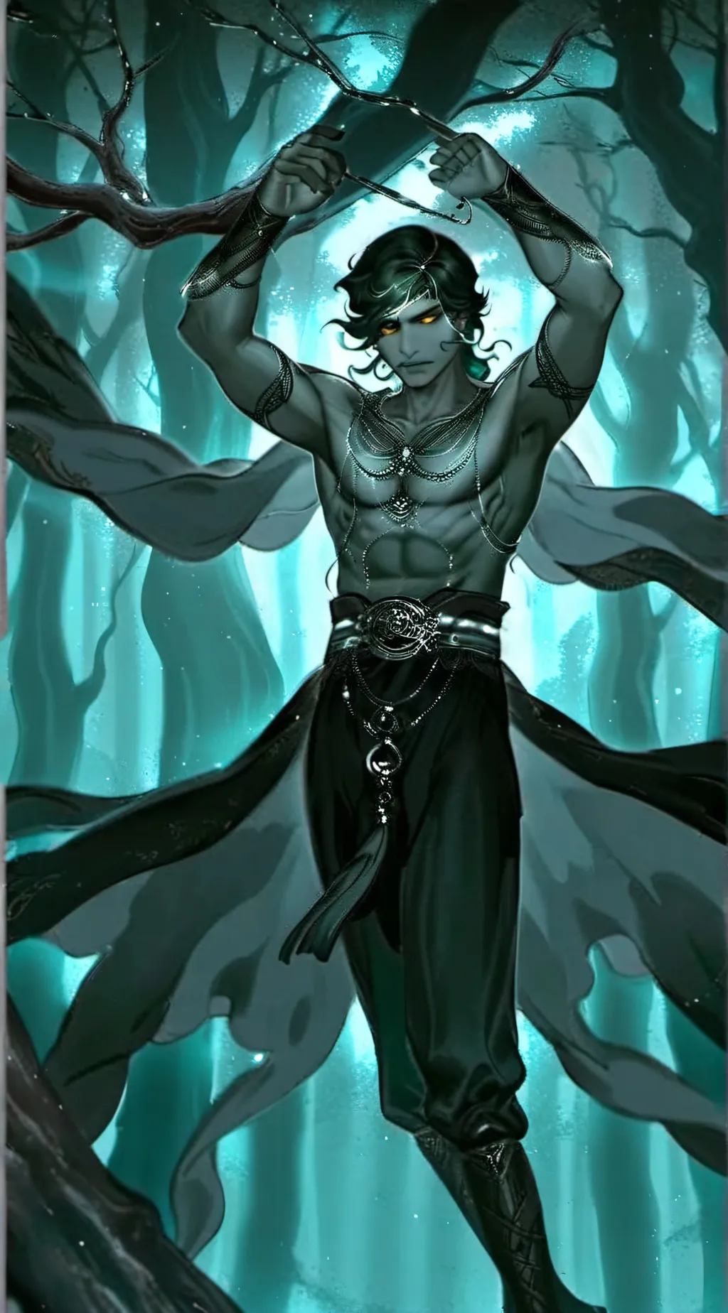 ai character: Nightmare sans.  background