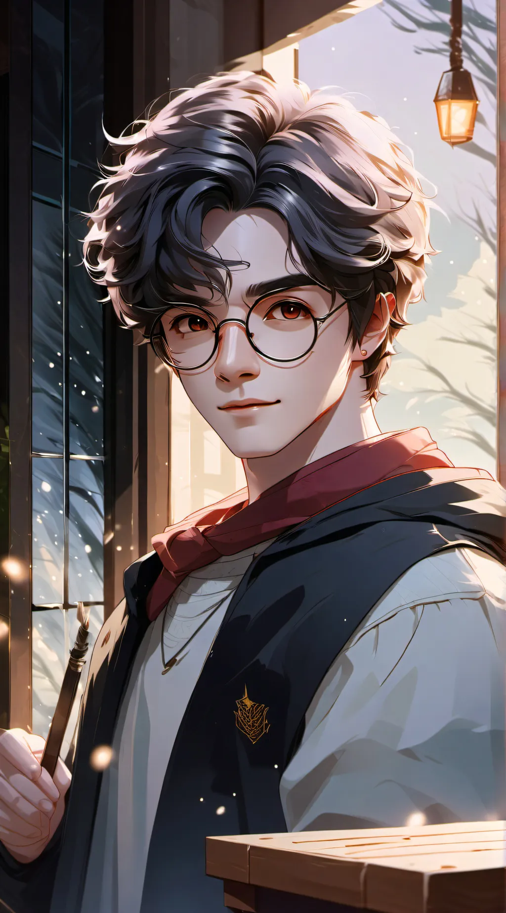 ai character: Harry potter  background
