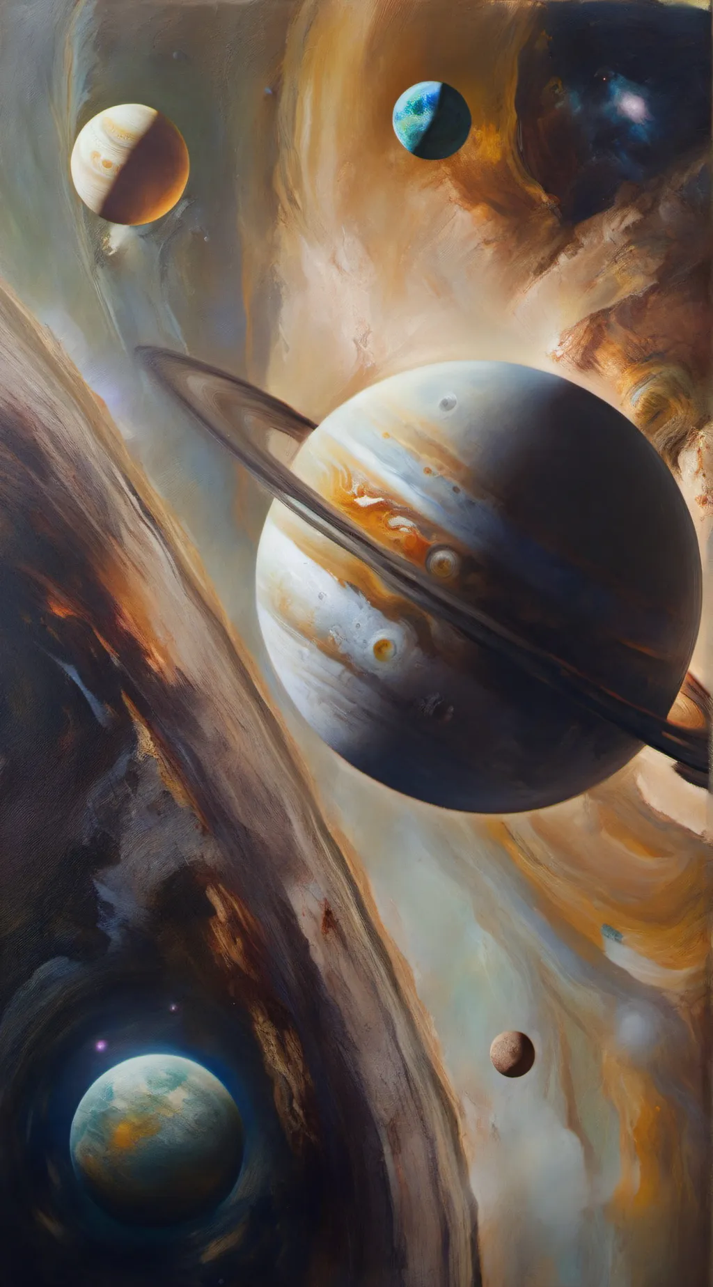 ai character: planets but humans background