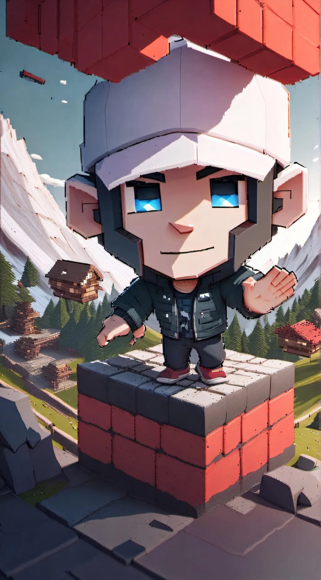 ai character: Minecraft Eminem background