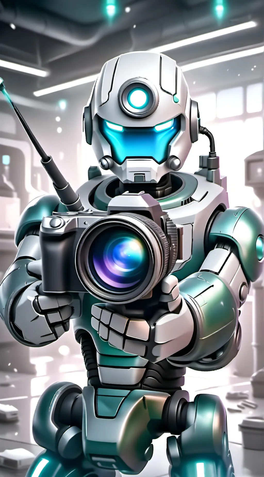 ai character: Titan camera man background