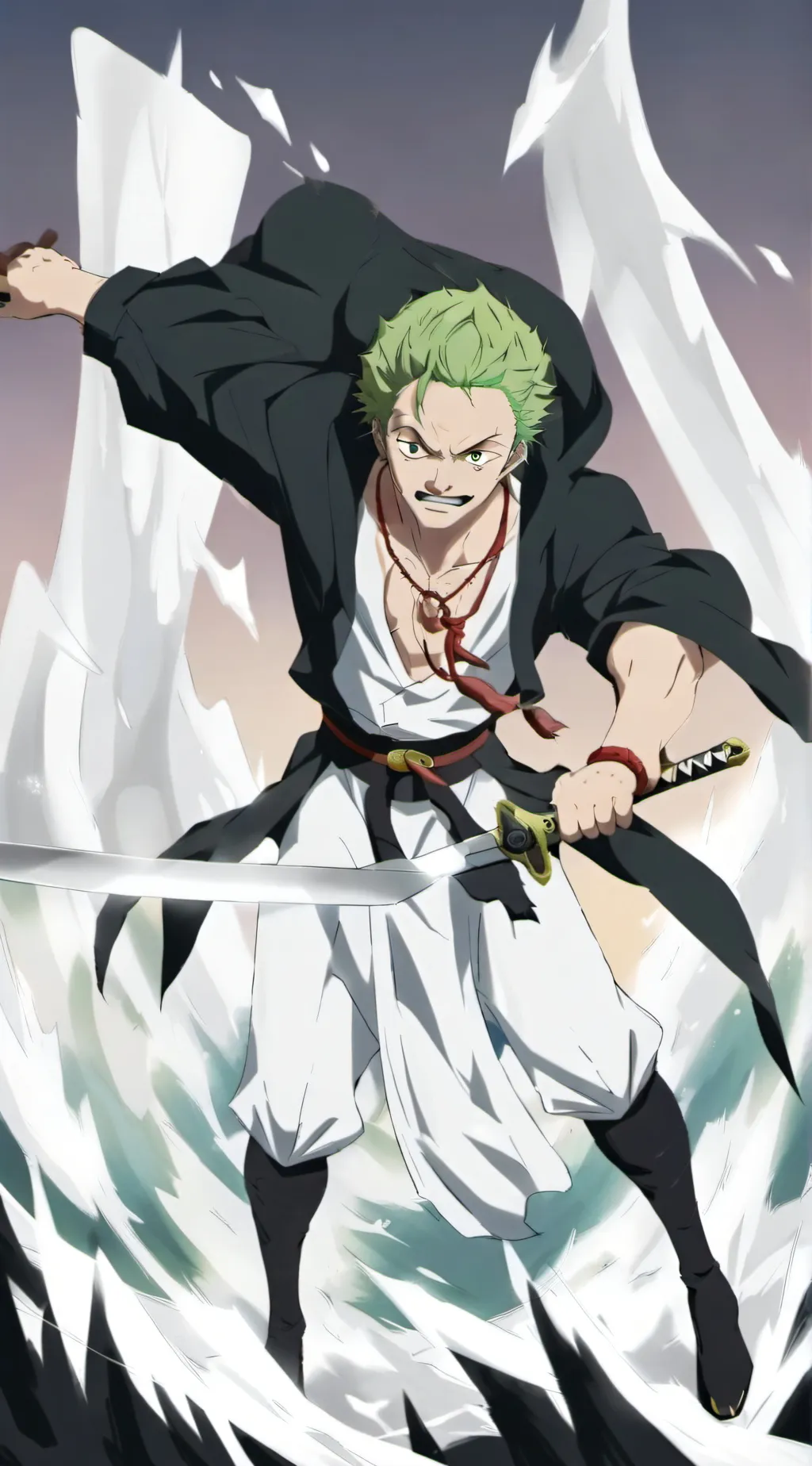 ai character: Zoro  background