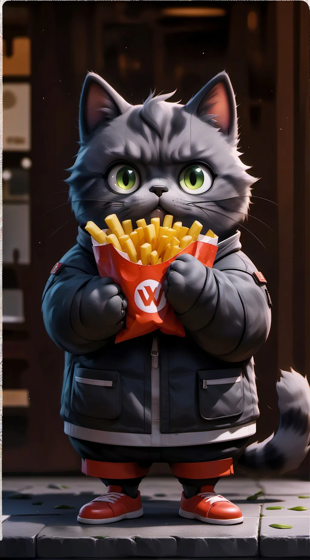 ai character: fat cat background