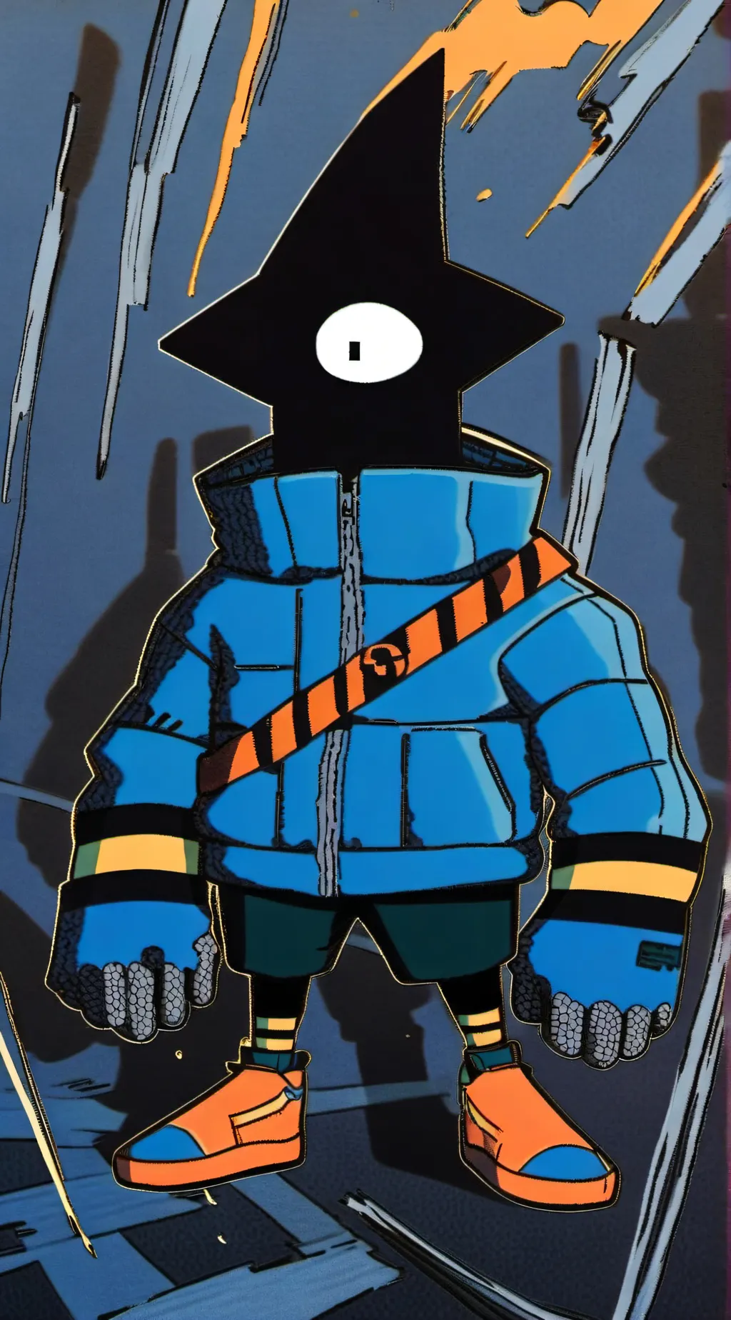 ai character: GLITCHED PERSON  background