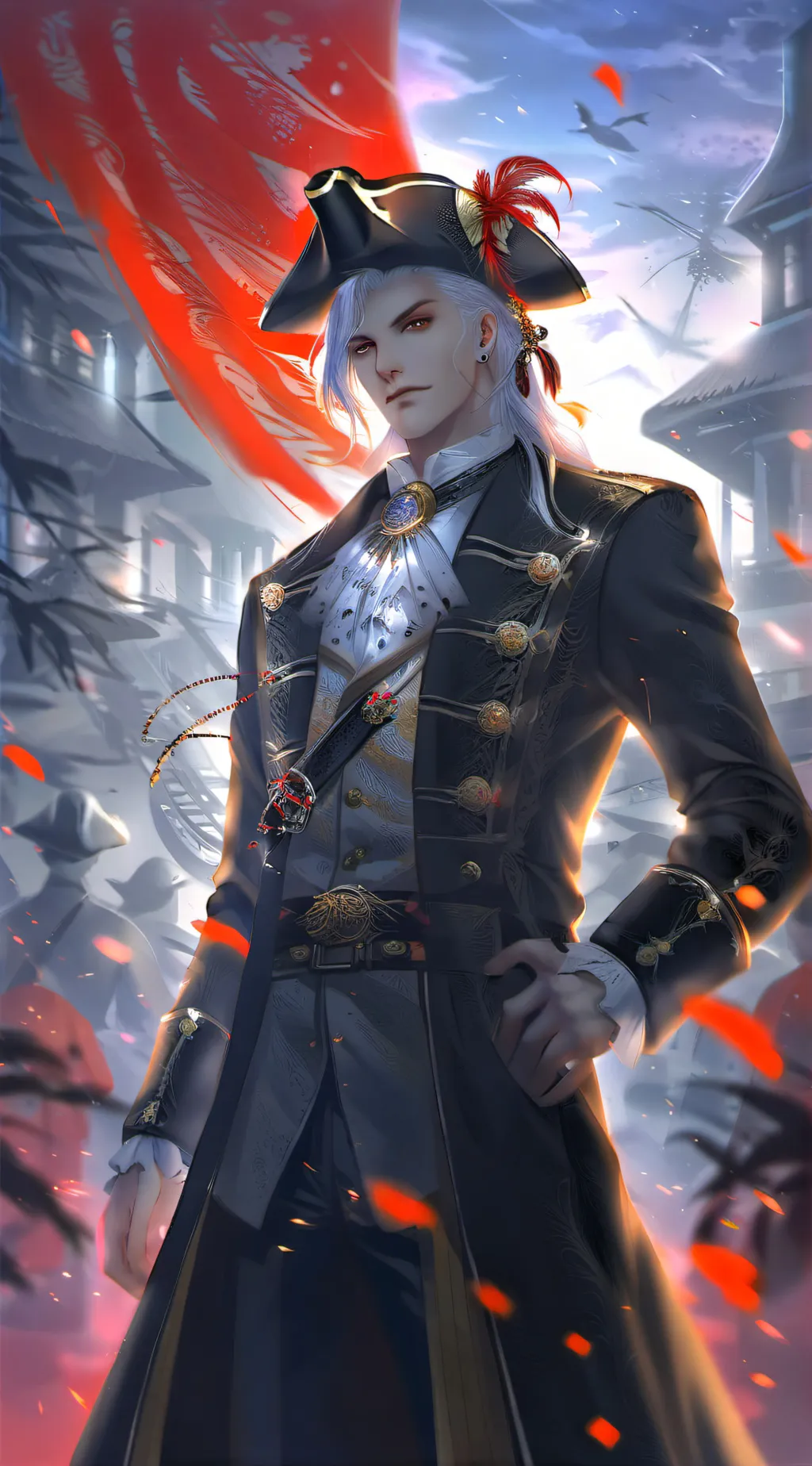 ai character: dark pirate  background