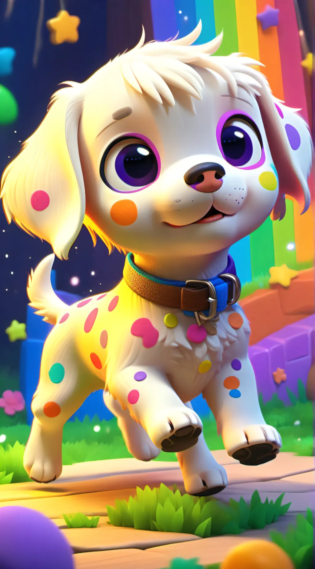 ai character: Dot The Dog background