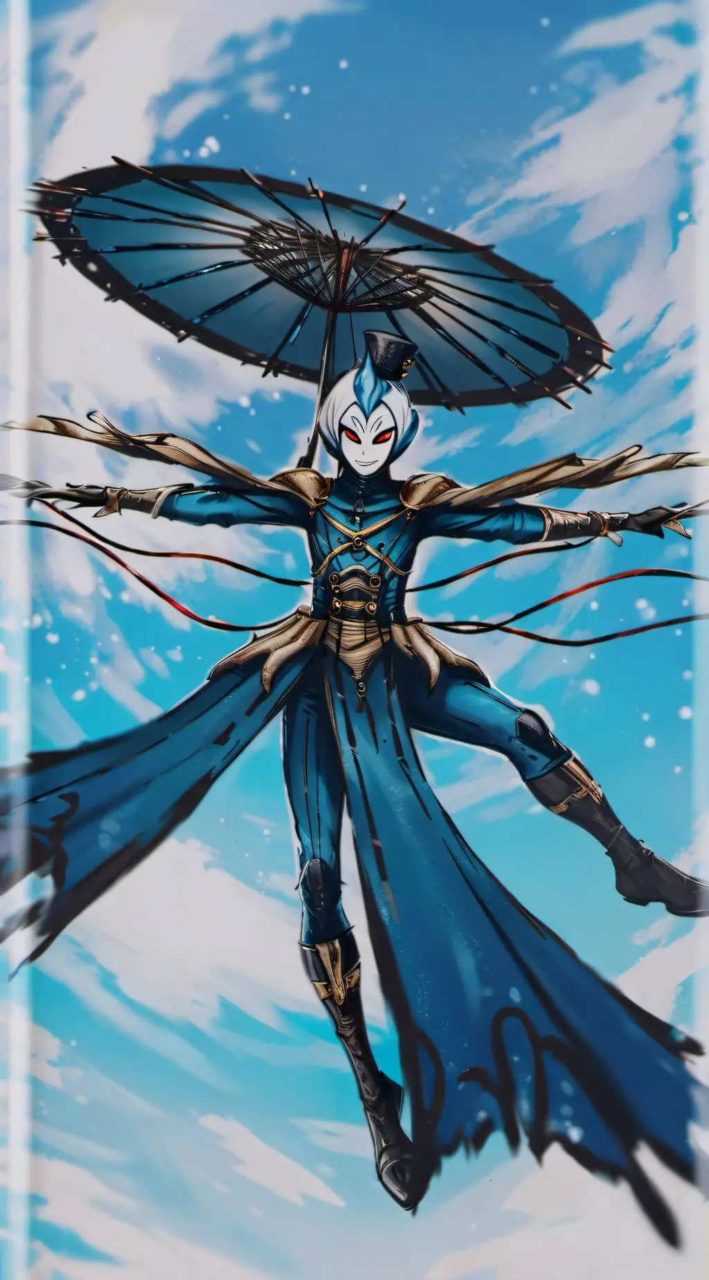 ai character: blue gangle background