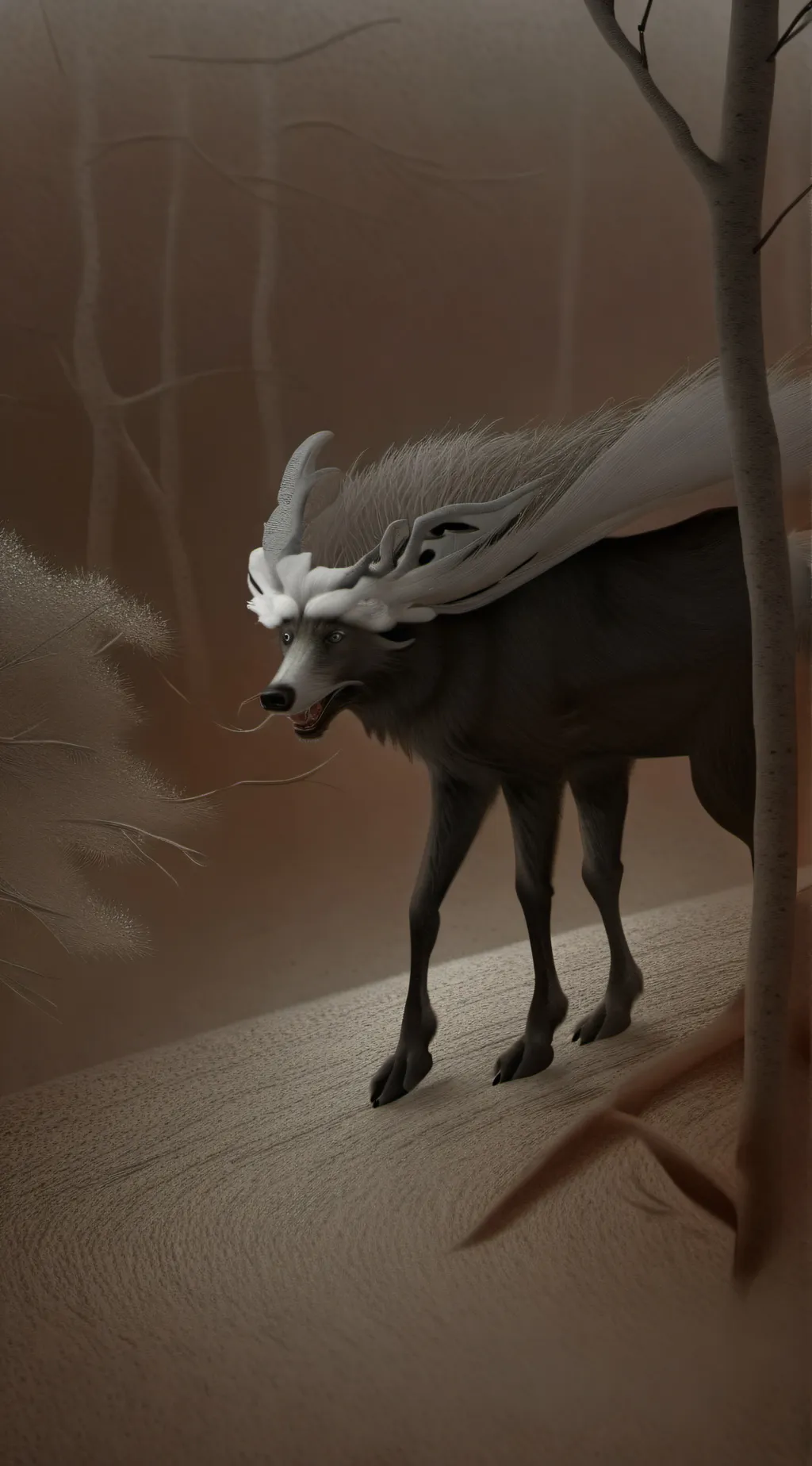 ai character: Barckirem *wolf* background