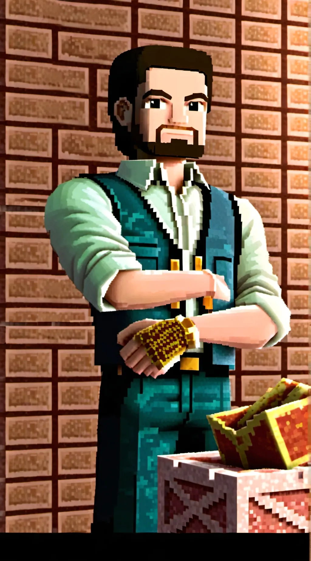 ai character: schools Minecraft  background